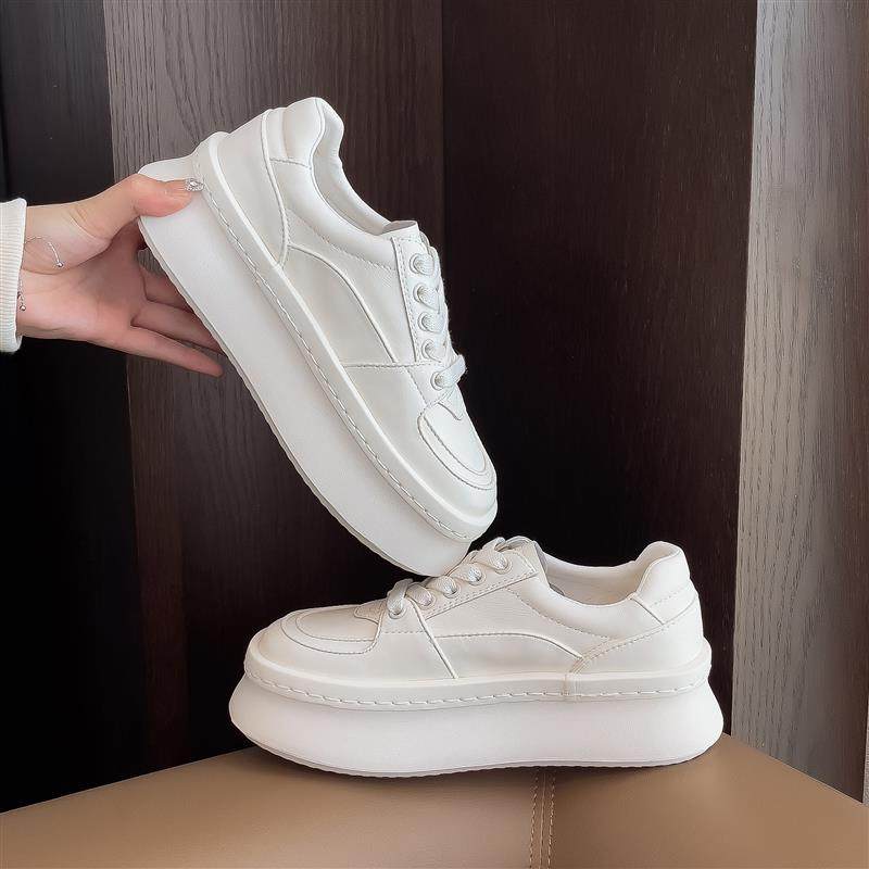 Luji松糕厚底面包板鞋女2026年秋季新款小个子增高休闲百搭小白鞋,运动鞋new,板鞋,淘宝优惠券,粉丝福利购,淘宝优惠卷