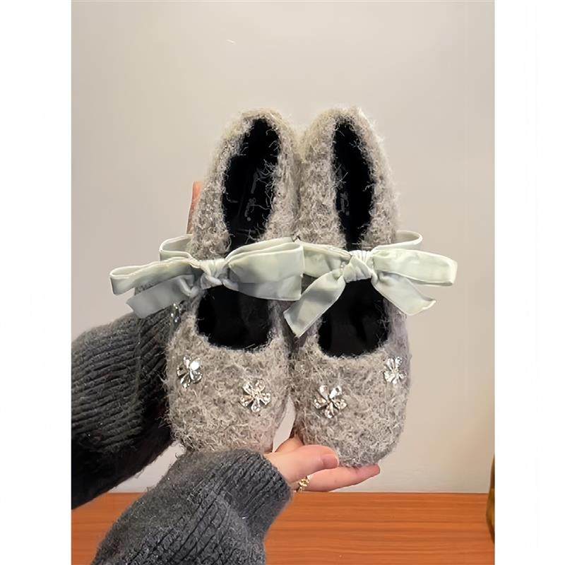 法式蝴蝶结内增高玛丽珍女鞋2026新款时尚水钻一脚蹬配裙子豆豆鞋,女鞋,玛丽珍鞋,淘宝优惠券,粉丝福利购,淘宝优惠卷