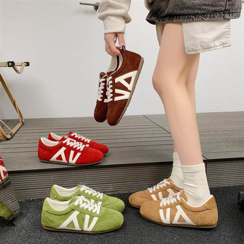 复古风撞色拼接芭蕾德训鞋女2026年新款百搭舒适平底休闲阿甘鞋,女鞋,德训鞋,淘宝优惠券,粉丝福利购,淘宝优惠卷