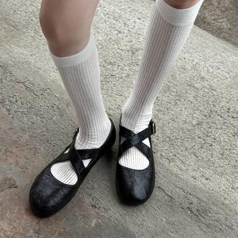 巨软~法式复古玛丽珍鞋真皮小皮鞋女2025秋季新款平底圆头单鞋