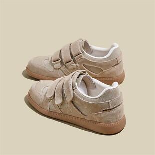 2026春季新款复古风魔术贴德训鞋增高3cm休闲板鞋百搭舒适运动鞋