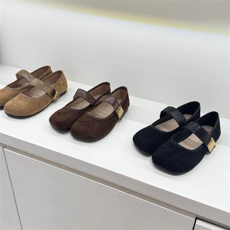复古磨砂反绒真皮平底单鞋女新款芒果头不挑脚玛丽珍鞋超软小皮鞋,女鞋,玛丽珍鞋,淘宝优惠券,粉丝福利购,淘宝优惠卷