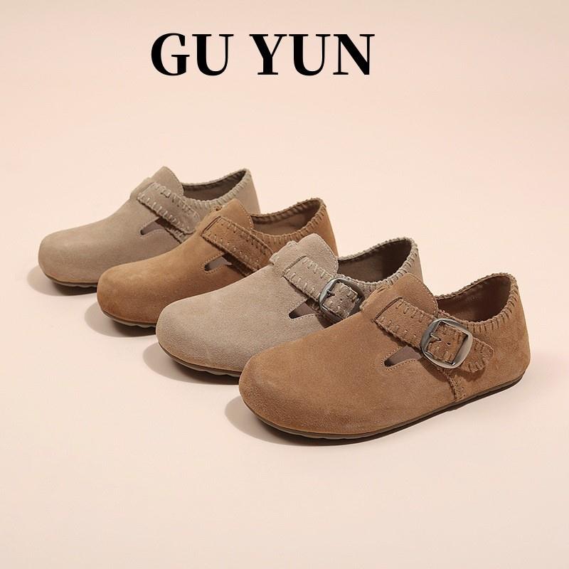 谷韵丨复古平底勃肯鞋女2025春季新款百搭时尚一脚蹬休闲吐司单鞋