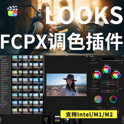 FCPX插件Looks大片风格视频调色滤镜带调节层+使用教程