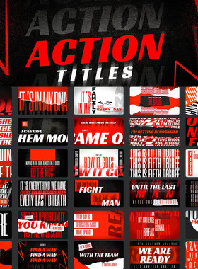 FCPX插件Action Titles现代动感全屏字幕大标题排版动画预设30个