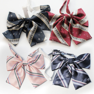 钢琴樱花学院风蝴蝶结日系衬衫配饰JK制服学生免打领结黑藏蓝粉色