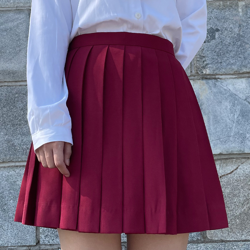 西服半身裙学院风秋冬jk暗红色