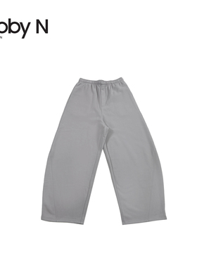 松紧腰阔腿香蕉裤型加厚抓绒休闲长卫裤/卡其灰中灰黑色SMLXL