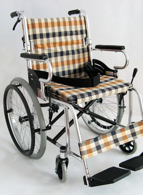 鱼跃轮椅H032C舒适版铝合金车架可折叠轻便老人旅行便携式代步车