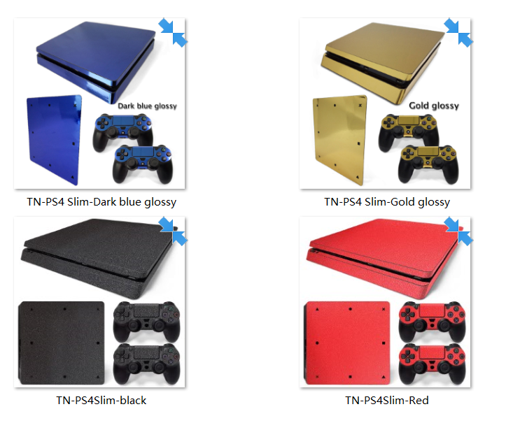 索尼PS4slim 电镀款机身贴膜 Ps4 slim 磨砂款皮纹贴膜 多色可选