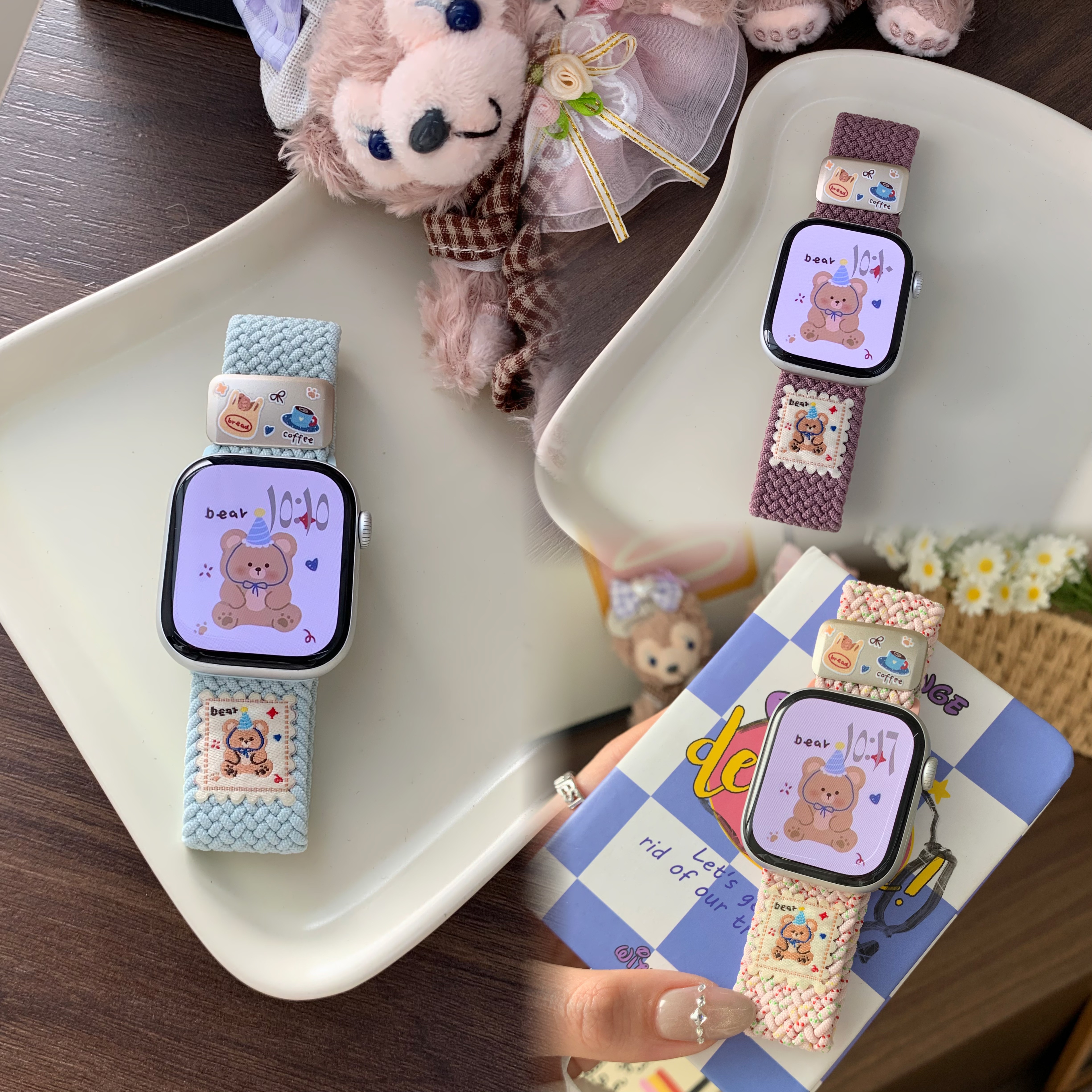 适用applewatch11手表表带米贝迪S12华强北CD12Max编织透气磁吸扣