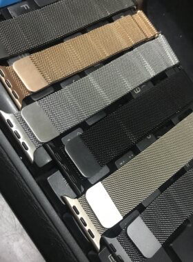 适用华强北HK11ProMax不锈钢S12Max磁吸米兰s10ultra苹果s9手表带