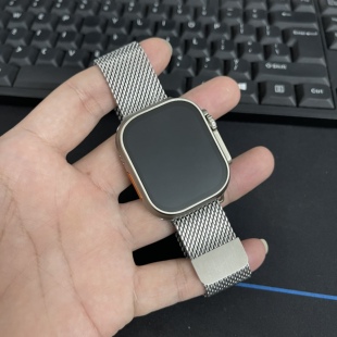 华强北Ultra3适用AppleWatch S11同款手表带米兰尼斯加粗款不锈钢
