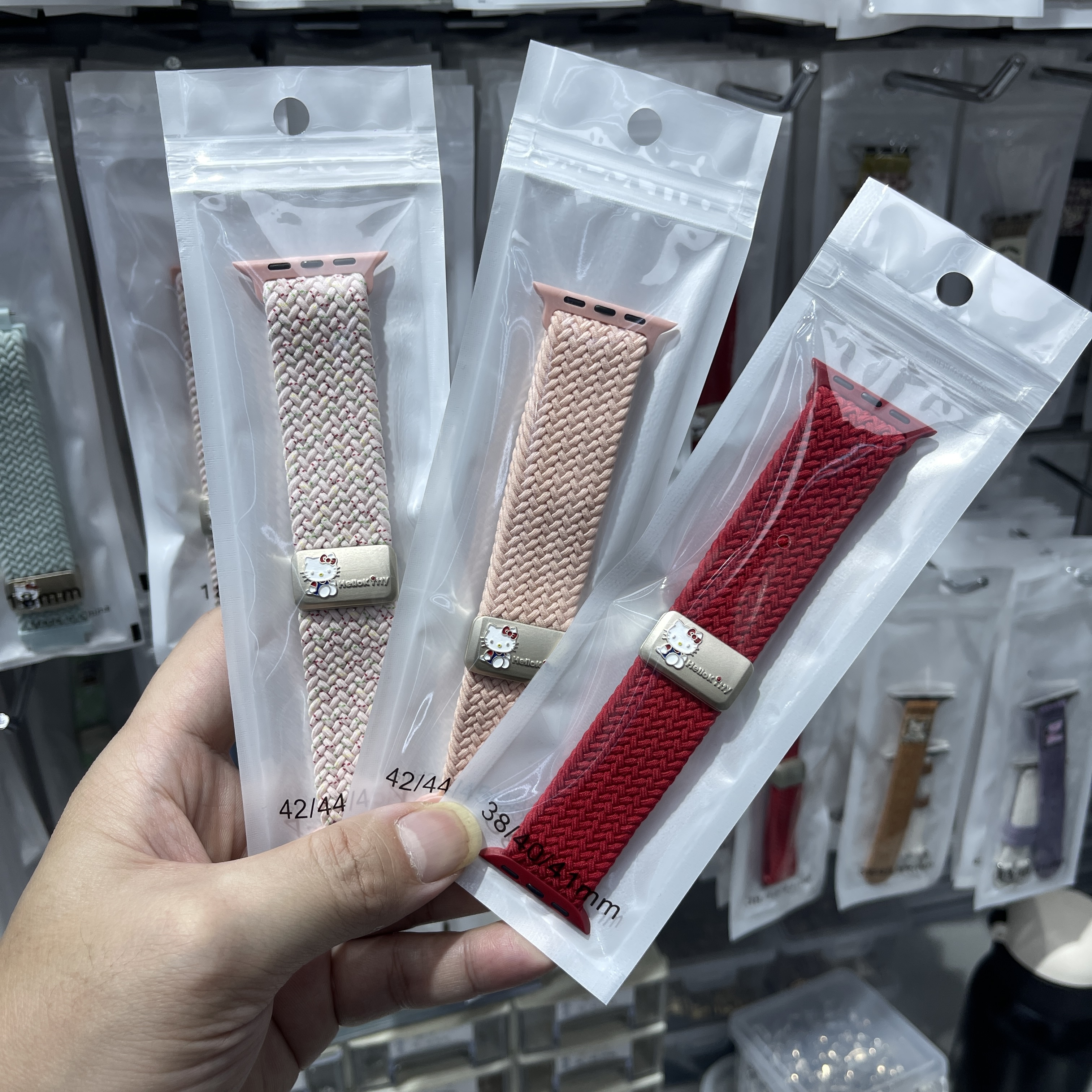 适用苹果42-49MM手表带HK猫磁吸扣12Max编织华强北35MM智能手表带