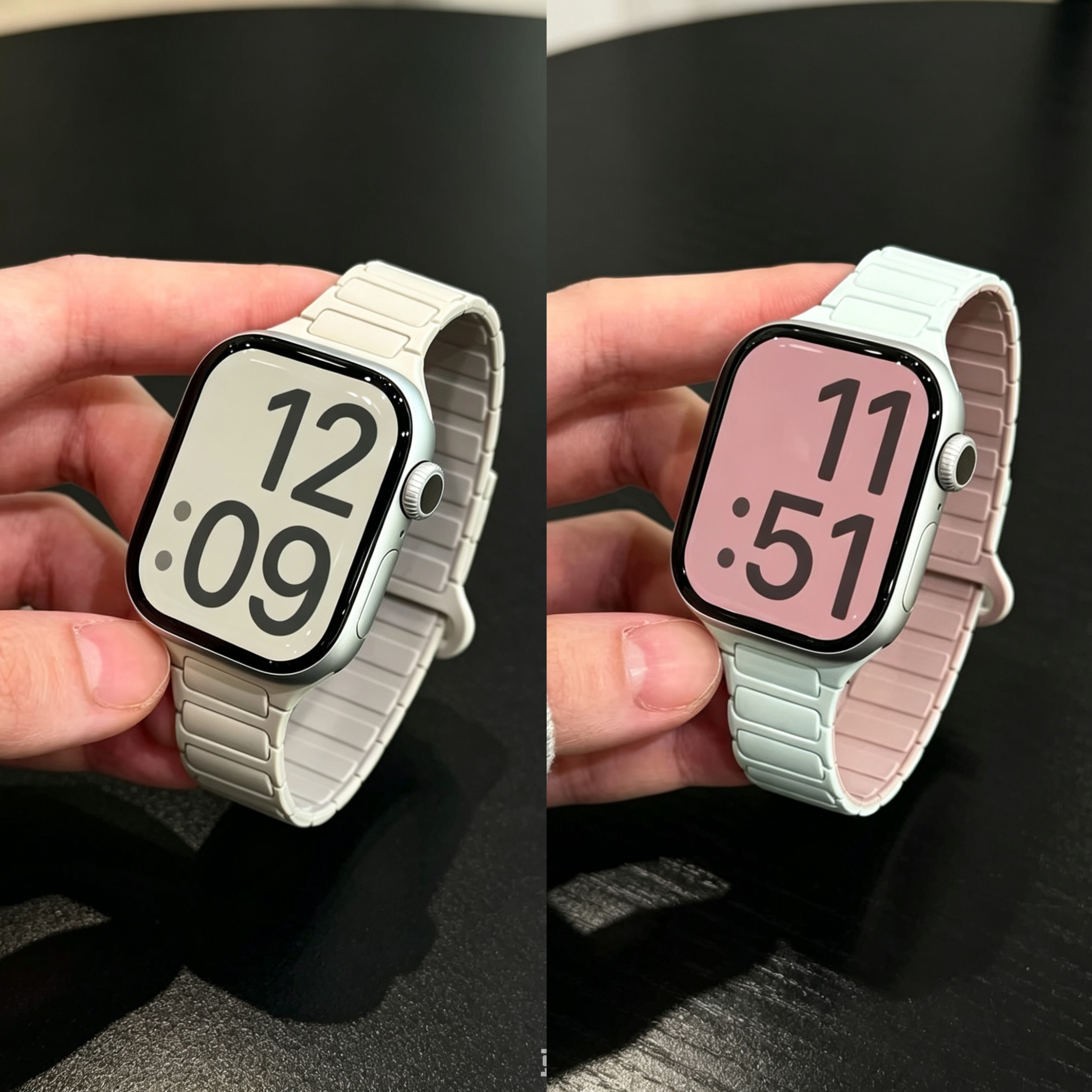 明星同款iWatch S11硅胶磁吸表带适用苹果手表applewatch女小手腕