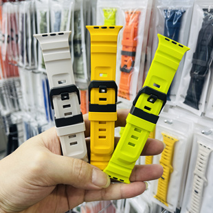 美式运动款ULTRA1/2/3代华强北S10野径氟橡胶applewatch9金属卡扣