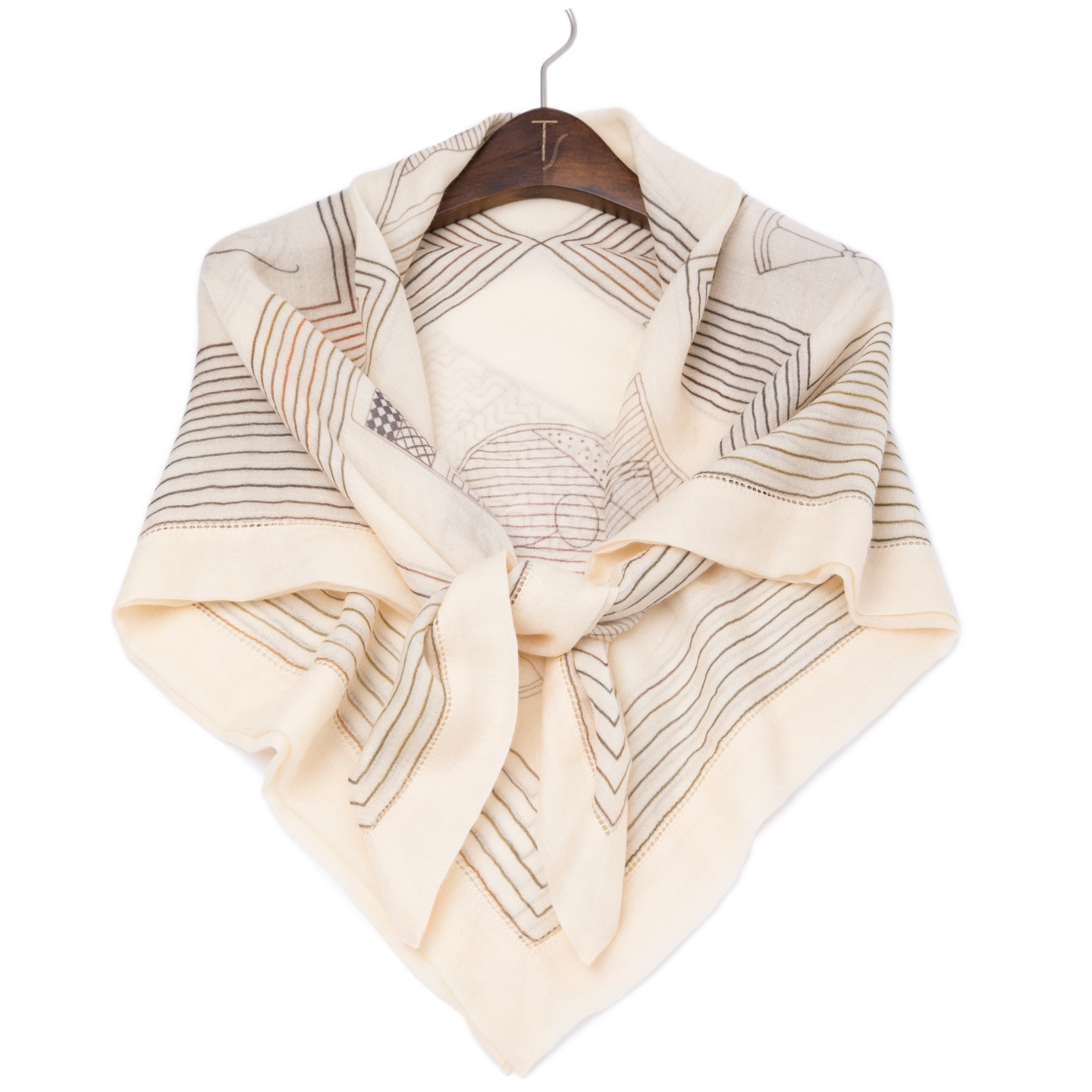 新品小众轻奢春秋季薄款水溶羊绒戒指绒200支印花方巾保暖百搭女