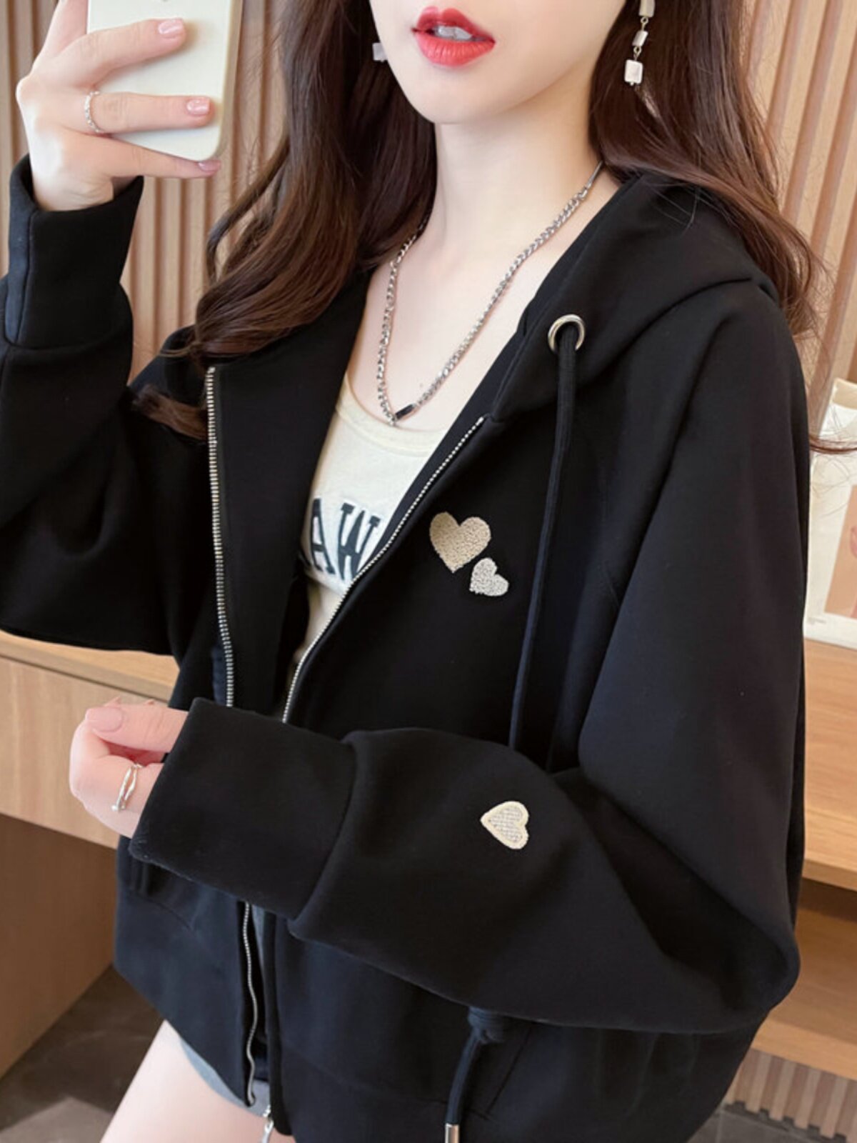 가을 겨울 여성용 긴팔 후드 벨벳 두꺼운 스웨터 한국 스타일 느슨한 대형 캐주얼 스포츠 야구 유니폼 카디건 자켓