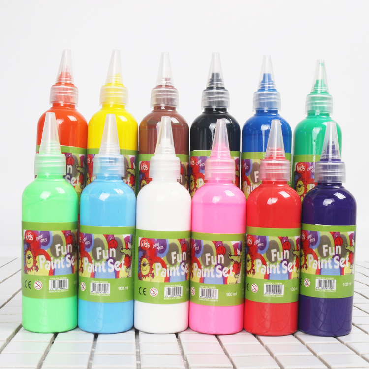 100ml彩色丙烯颜料儿童手工diy绘画手指画涂鸦幼儿园彩绘美术涂色图片