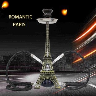 跨境货源埃菲尔铁塔水烟 双管水烟壶 金字塔水烟壶一件代发hookah