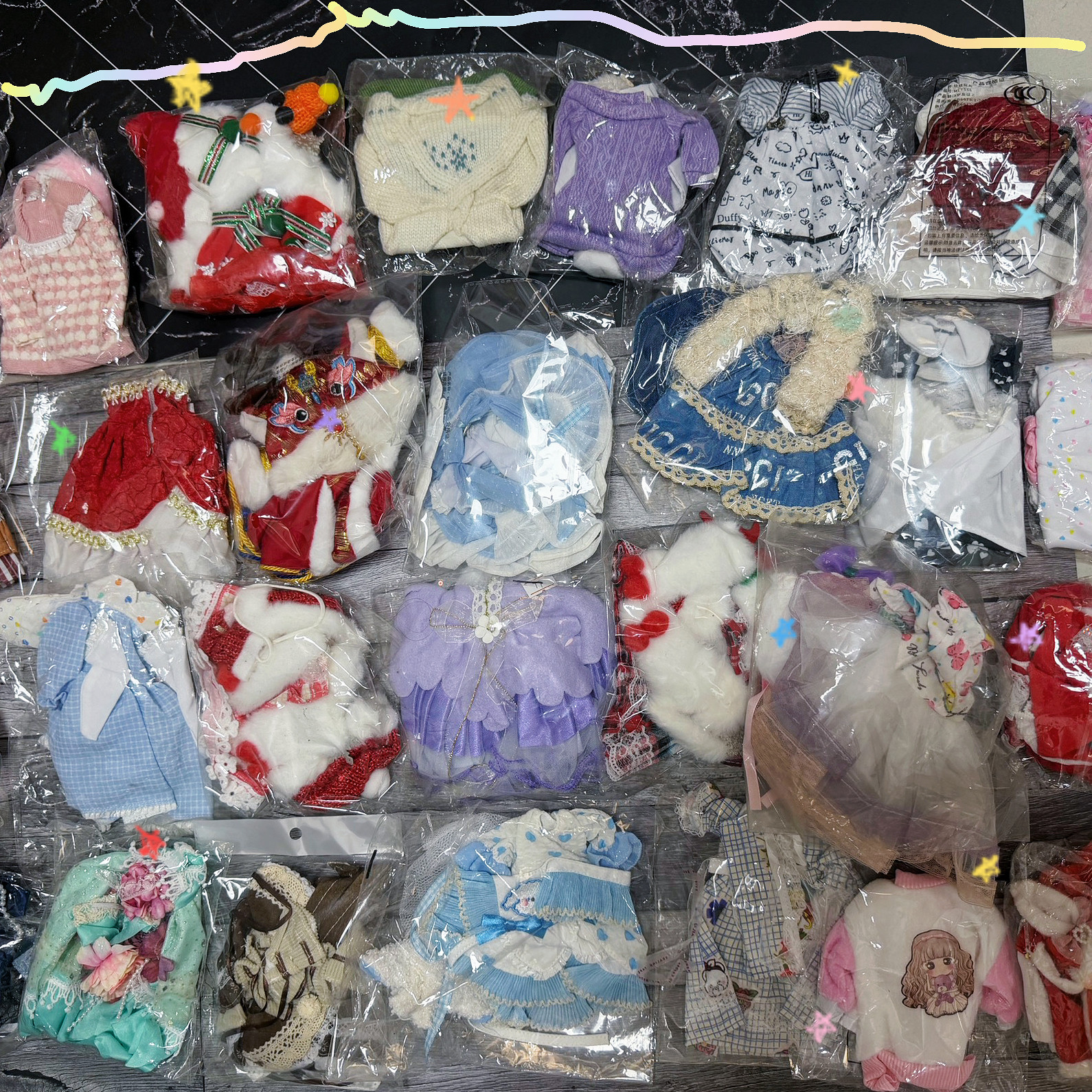 bjd6分娃衣福袋多种风格福袋随机款盲盒30cm娃娃衣服清仓包邮