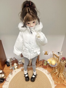 【冰川雪白】bjd 四分娃衣棉服棉衣上衣外套白色学院风休闲4/1