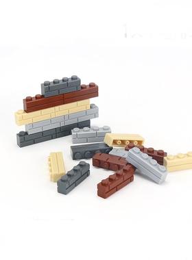 国产moc小颗粒 15533 积木配件1x4孔条纹墙砖