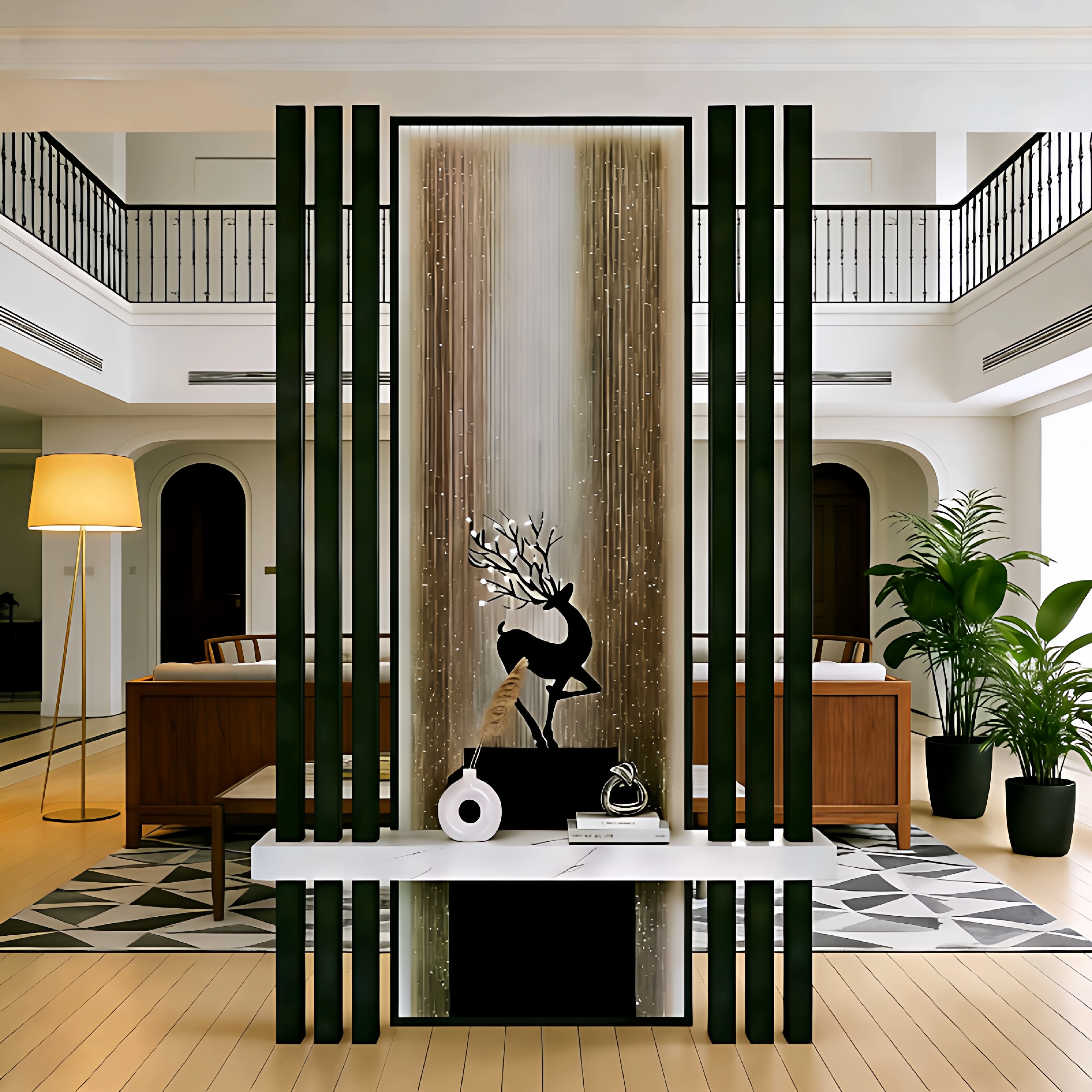 现代简约入户玄关隔断别墅客厅屏风办公室遮挡装饰轻奢高级感屏风