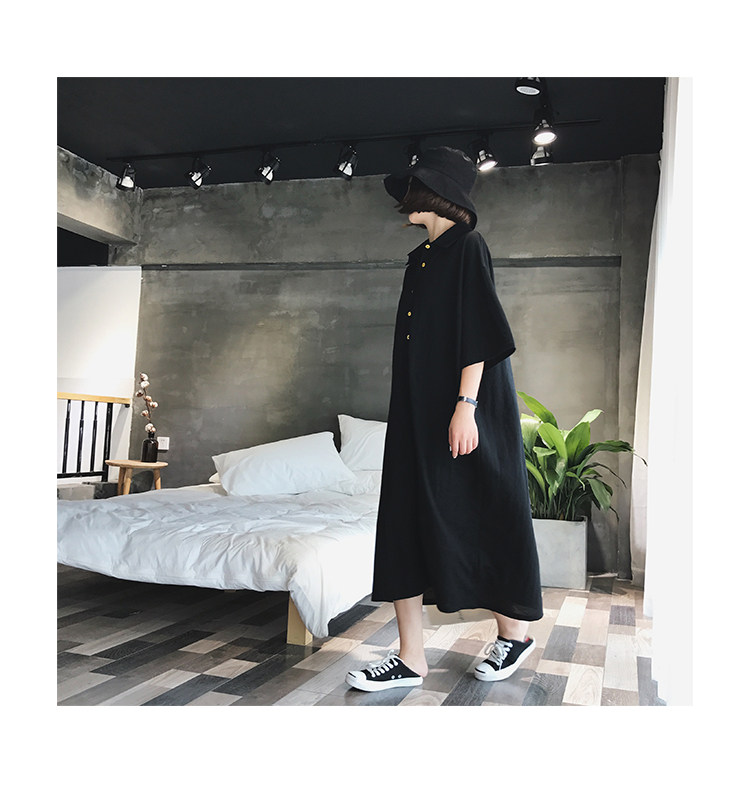 MATERNITY SUMMER CLOTHES NEW KOREAN VERSION MIDI CHIFFON DRESS FASHION PLUS SIZE LOOSE 200 POUND SHORT SLEEVE SKIRT