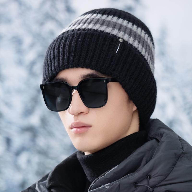 中老年人针织帽子加绒加厚