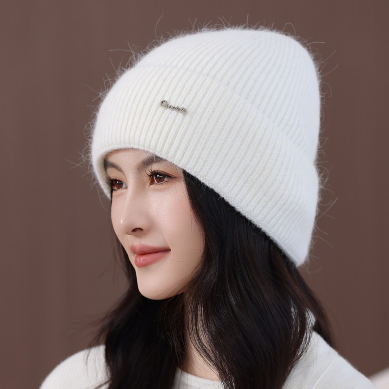 秋冬季韩版百搭兔毛针织毛线帽