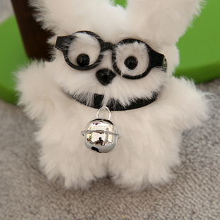 卡通可爱眼镜小奶狗长毛绒挂件创意diy小狗公仔钥匙扣李硕珉同款