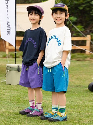 2026夏装新品撞色字母男童速干T恤中大儿童短袖T亲子110-180码段