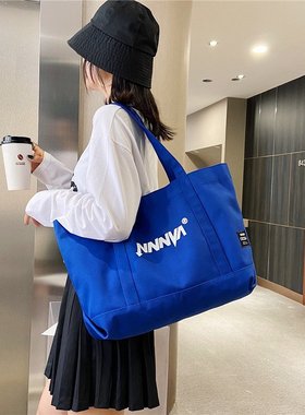 超大号韩版帆布包大容量女斜挎2020年新款ins风单肩包90后特大