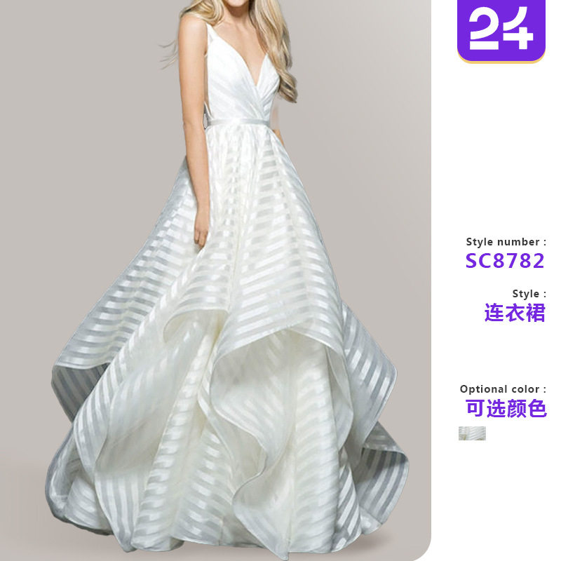 2025年新款露背蕾丝中腰小拖尾唯美轻奢白色小清新简约婚纱连衣裙