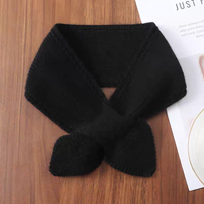 秋冬羊绒围巾女短款羊毛穿孔交叉针织假衣领毛衣围脖假领子小脖套