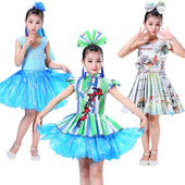 短裤 儿童环保表演服亲子舞台走秀服春季 新款 创意纱裙手工制作衣服