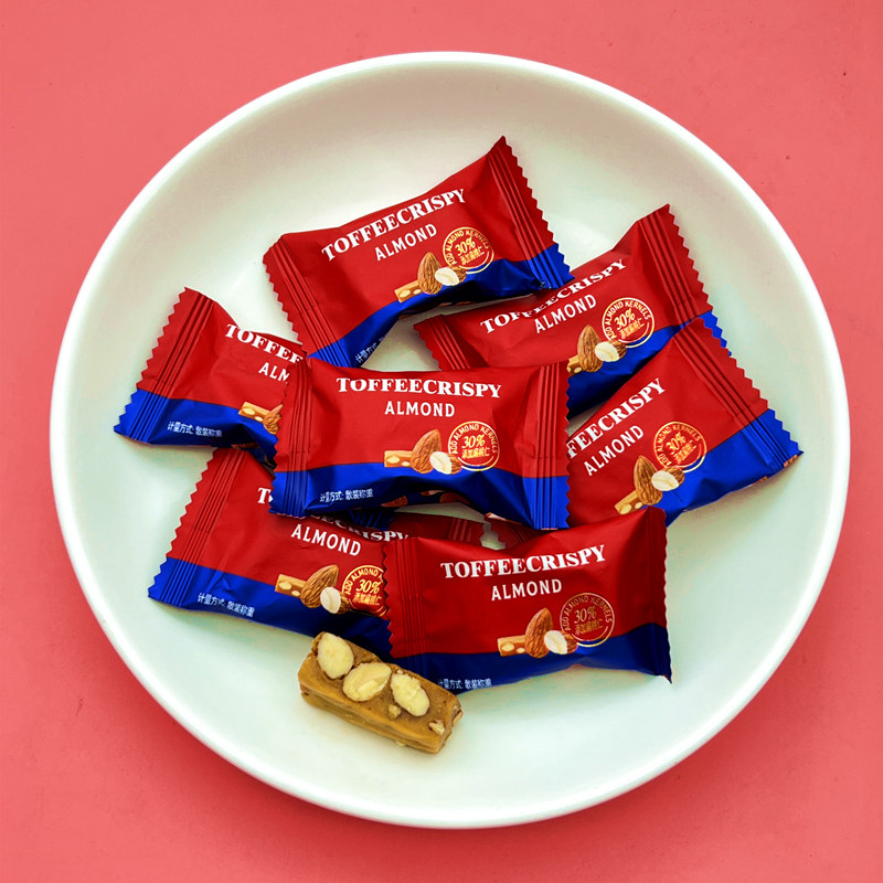 好邻居坚果扁桃仁太妃糖喜糖散装杏仁糖结婚专用高端糖果休闲零食