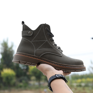 防护安全鞋 劳保鞋 高帮钢包头工作鞋 男士 马丁靴防砸冯防刺穿秋冬款