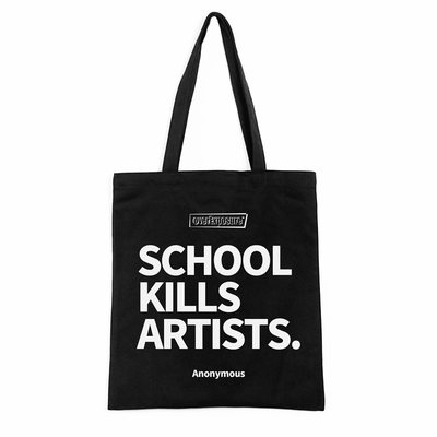 英文schoolkillsartists帆布袋