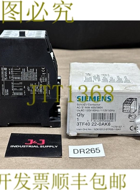 原装供应开箱- 3TF40-22-0AK6 接触器 2S+2O/2NO+2NC 20a 600vac
