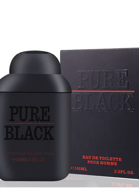 PURE BLACK Perfume Men 男士香水100ml持久烟草味木质皮革香调