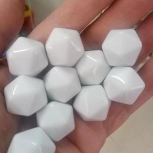 20面光板骰子空白色光面正20面体23MM筛子亚克力印刷雕刻工艺品