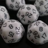 30面数字骰子1 30筛子圆球型多面体白色子亚克力游戏算术数学教学