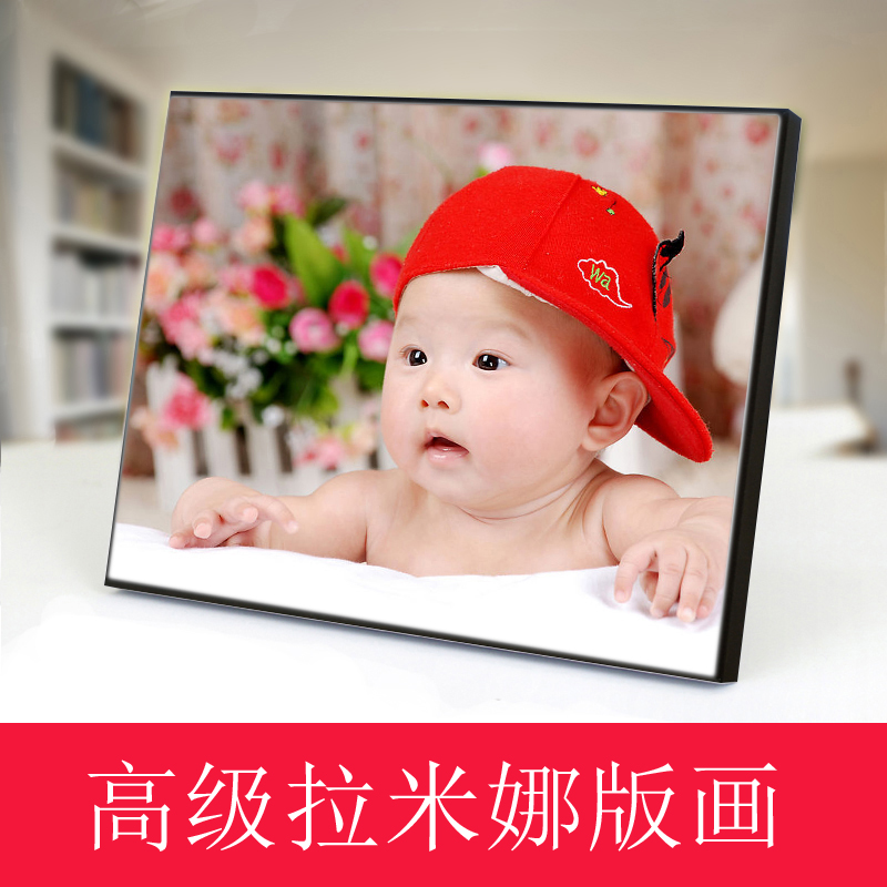 摆台照片木质版画大韩水晶满就送