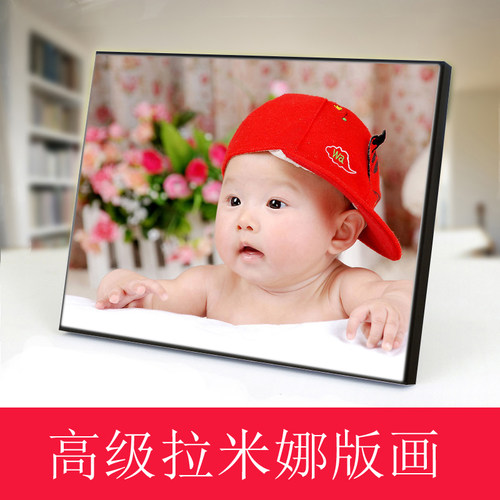 摆台照片木质版画大韩水晶满就送