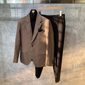 商务时尚 秋冬款 韩版 西服毛呢外套大码 加厚羊毛呢西装 外套男士