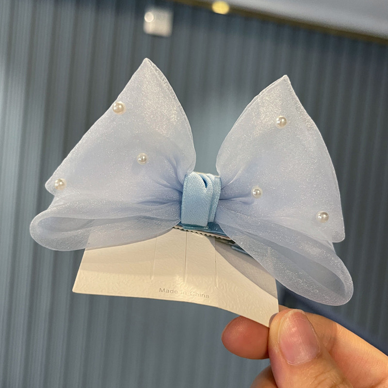 韩国欧根纱立体儿童蝴蝶结发夹公主发饰可爱宝宝头饰女孩发卡顶夹