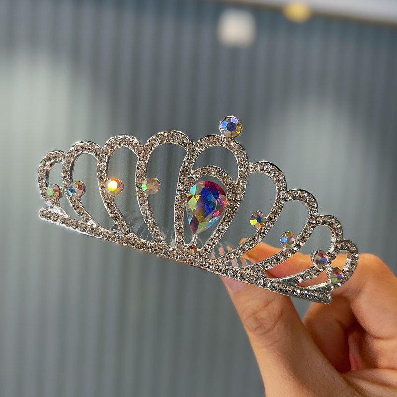 韩版镶钻皇冠插梳儿童头饰演出