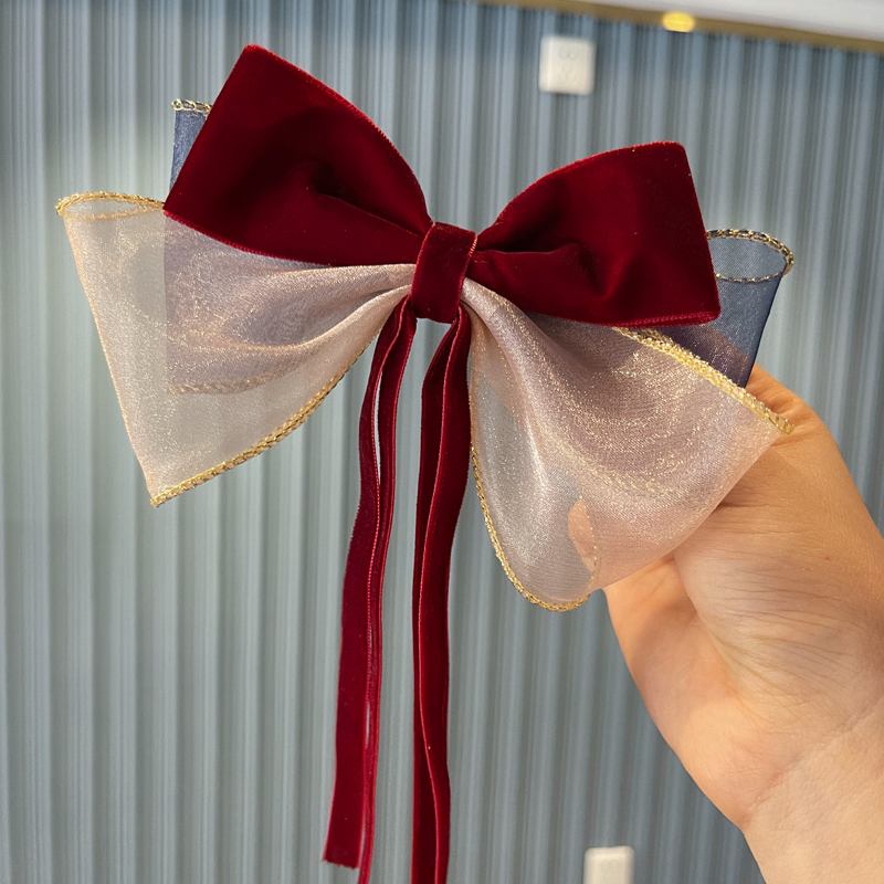 韩版纱蝴蝶结女童发夹